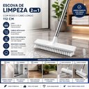 Ver imagem 6 de Vassoura Rodo Mop 2 em 1 Escova Limpeza Esfregao Multifuncional Piso Cabo Longo 112cm Articulada Ban