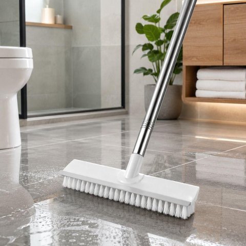 Vassoura Rodo Mop 2 em 1 Escova Limpeza Esfregao Multifuncional Piso Cabo Longo 112cm Articulada Ban
