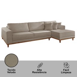 Sofá Cronos 03 Metros Chaise Lado Direito Meu Sofá Online - 4