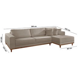 Sofá Cronos 03 Metros Chaise Lado Direito Meu Sofá Online - 3