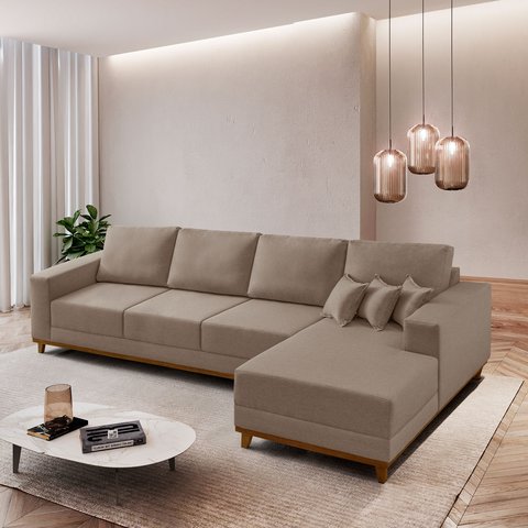 Sofá Cronos 03 Metros Chaise Lado Direito Meu Sofá Online