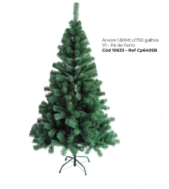Árvore De Natal 1,80 Metros 320 Galhos 750 Galhos Arvore de Natal Decoração  Verde Pinheiro