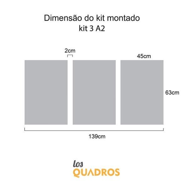 Conjunto 3 Quadros Decorativos Formas Geométricas Los Quadros - 3