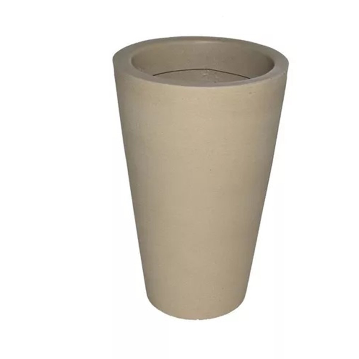 Vaso Decorativo para Plantas Coluna Redonda Cone Tamanho G:Bege