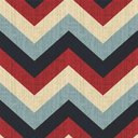Ver imagem 1 de Papel de Parede Chevron Bege, Azul e Vermelho - 1,50x0,50m