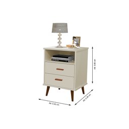 Kit 2 Criado Mesa de Cabeceira Decore Itália: Off White - 3