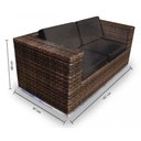 Ver imagem 2 de Conjunto de Sofá Fibra Sintética Quadrado - 1 Sofá 2L + 2 Poltronas + 1 Mesa Centro - Tecido Duna Ma
