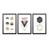 Conjunto 3 Quadros Decorativos Formas Geométricas Los Quadros - 1