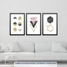 Conjunto 3 Quadros Decorativos Formas Geométricas Los Quadros - 2