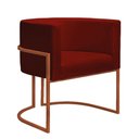 Ver imagem 5 de Kit 4 Poltronas Reforçada Decorativa Sala Nayara Base Ferro Bronze Suede Marsala