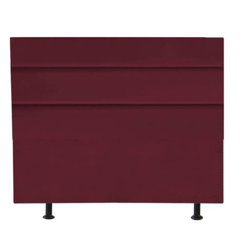 Cabeceira Estofada Cama Box King 195cm Argentina Corino Bordo- Mabe Magazine