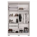 Ver imagem 3 de Guarda-roupa Solteiro Pinheiro 4 Portas 2 Gavetas Branco - Pnr Móveis
