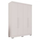 Ver imagem 2 de Guarda-roupa Solteiro Pinheiro 4 Portas 2 Gavetas Branco - Pnr Móveis