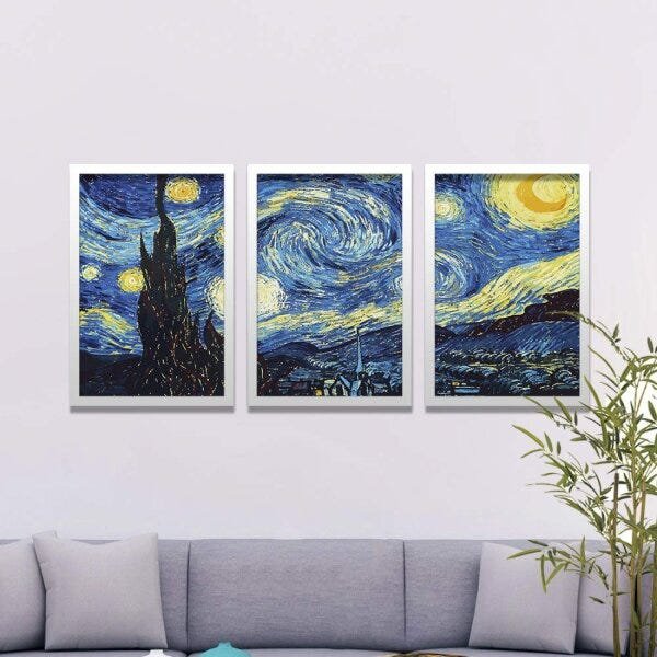 Conjunto 3 Quadros Decorativos Simbolismo Francês Los Quadros - 2