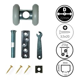 Kit para Porta de Correr Madeira Eucalipto 2,00mt - (sem Porta) Frainer - 4