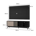 Ver imagem 6 de Conjunto Rack e Painel Ventura 180cm MDP Preto e Avelã Móveis Carraro