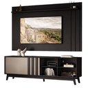 Ver imagem 5 de Conjunto Rack e Painel Ventura 180cm MDP Preto e Avelã Móveis Carraro