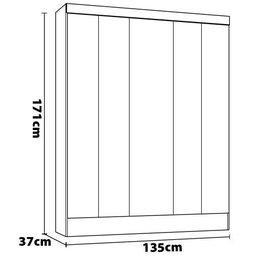 Guarda-Roupa Ártico com 5 Portas Demóbile - 2