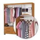 Ver imagem 6 de Guarda-roupa Solteiro Aria 6 Portas 6 Gavetas com Pés e Espelho Cinamomo - Pnr Móveis