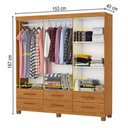 Ver imagem 4 de Guarda-roupa Solteiro Aria 6 Portas 6 Gavetas com Pés e Espelho Cinamomo - Pnr Móveis