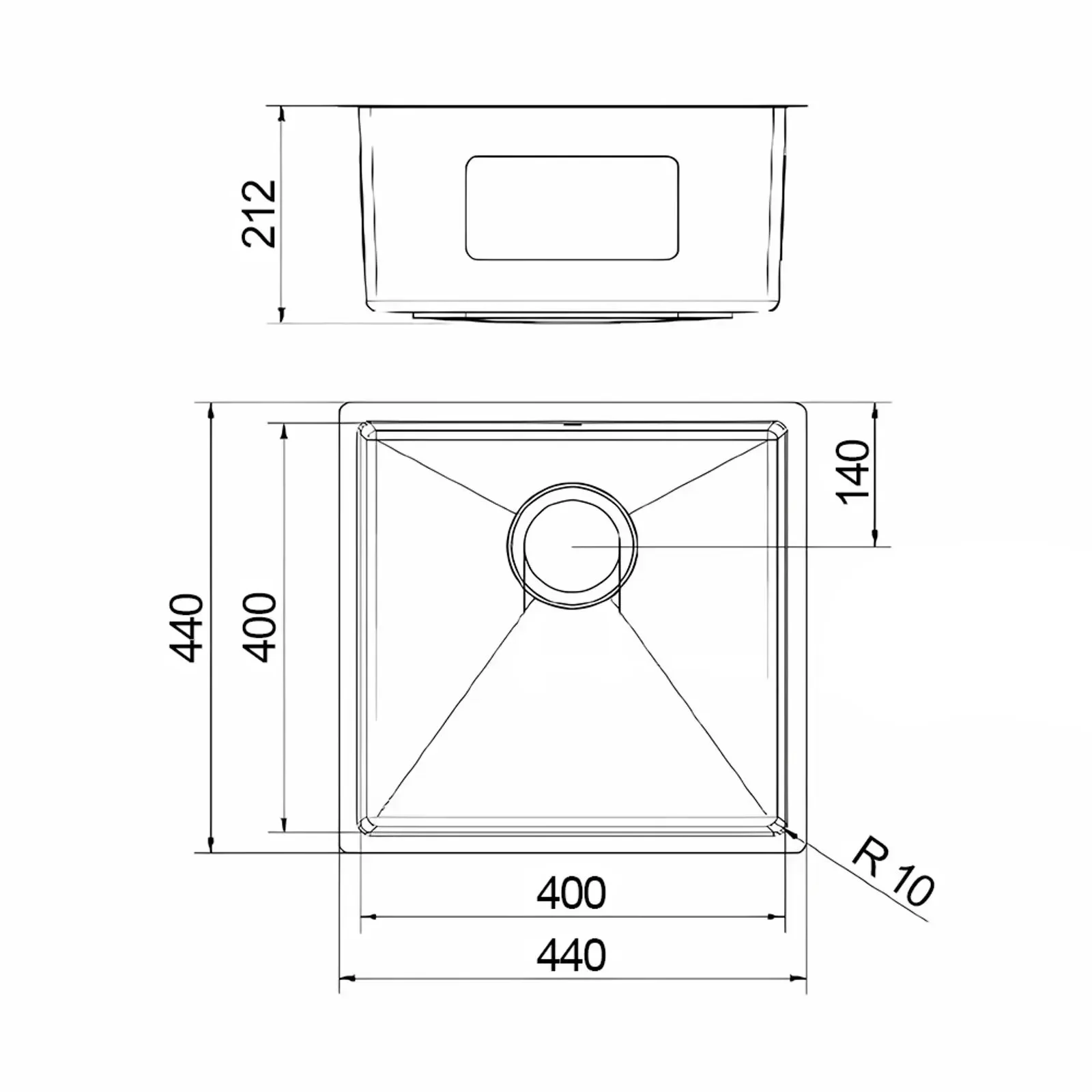 Cuba Cozinha Bistrô Docol Embutir/sobrepor 40x40x20cm - Aço Inox Escovado - 3