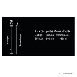 Puxador Zen Alça Dupla Moma 936mm Preto - 4