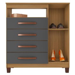 Guarda Roupa Solteiro Modena 4 Portas com Cômoda Gaveteira Cannes e Armário Multiuso Recife na Cor C - 7 Guarda Roupa Solteiro Modena 4 Portas com Cômoda Gaveteira Cannes e Armário Multiuso Recife na Cor C - 7