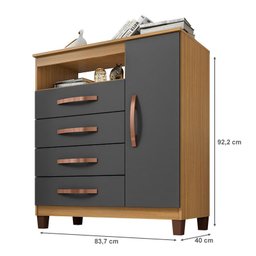 Guarda Roupa Solteiro Modena 4 Portas com Cômoda Gaveteira Cannes e Armário Multiuso Recife na Cor C - 6 Guarda Roupa Solteiro Modena 4 Portas com Cômoda Gaveteira Cannes e Armário Multiuso Recife na Cor C - 6