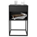 Ver imagem 4 de Mesa de Cabeceira Industrial Pé de Aço 1 Gaveta Corrediça Telescópica 1 Nicho - Preto/pé Preto