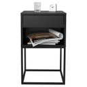 Ver imagem 6 de Mesa de Cabeceira Industrial Pé de Aço 1 Gaveta Corrediça Telescópica 1 Nicho - Preto/Pé Preto