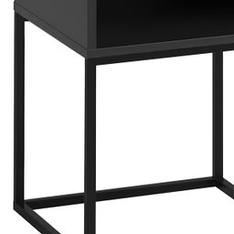 Mesa de Cabeceira Industrial Pé de Aço 1 Gaveta Corrediça Telescópica 1 Nicho - Preto/pé Preto - 10