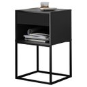 Ver imagem 6 de Mesa de Cabeceira Industrial Pé de Aço 1 Gaveta Corrediça Telescópica 1 Nicho - Preto/pé Preto