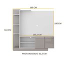 Ver imagem 6 de Estante para TV até 55" Multimóveis Denver FG2473 Branca/Lacca Fumê