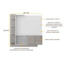 Ver imagem 3 de Estante para TV até 55" Multimóveis Denver FG2473 Branca/Lacca Fumê
