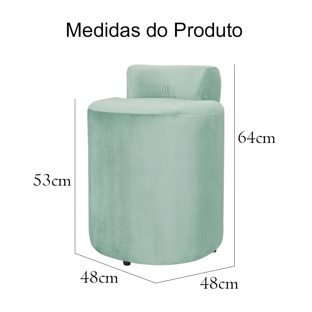 Puff Athenas Sapata Plástica Veludo Cores - DS Estofados - Acqua - 4