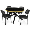 Ver imagem 1 de Conjunto Mesa de Jantar Redonda Solaris Preta 120cm com 4 Cadeiras Roma - All Black