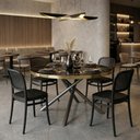 Ver imagem 6 de Conjunto Mesa de Jantar Redonda Solaris Preta 120cm com 4 Cadeiras Roma - All Black