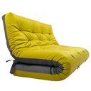 Ver imagem 2 de Futon Japonês Casal Dobrável Sofa Cama Amarelo/cinza