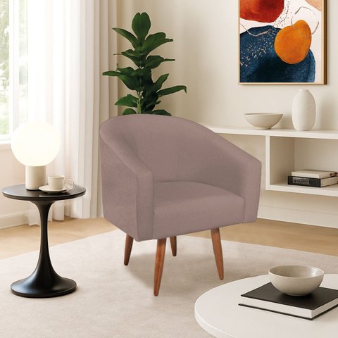 Poltrona Decorativa Jade Design Moderno Sala de Estar Quarto Escritório Confortável Luxo Pés Palito 