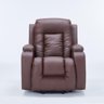 Poltrona do Papai Lift Sala de Estar Reclinável Austin Elétrica Aquecimento Massagem Pu Marrom - 9