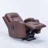 Poltrona do Papai Lift Sala de Estar Reclinável Austin Elétrica Aquecimento Massagem Pu Marrom - 2