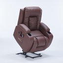 Ver imagem 7 de Poltrona do Papai Lift Sala de Estar Reclinável Austin Elétrica Aquecimento Massagem Pu Marrom