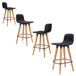 Kit 4 Meia Banquetas Línea Modernas Cozinha Reforçadas Preto