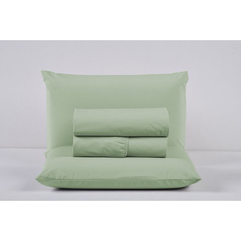 Kit Jogo Cama Casal 4 Peças 100% Algodão Percal 200 Fios Lençol com Elástico:verde
