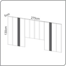 Cabeceira Estofada para Cama de Casal 275cm Tw195 Dalla Costa - Freijo/linho Cinza Claro - 3