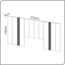 Ver imagem 3 de Cabeceira Estofada para Cama de Casal 275cm Tw195 Dalla Costa - Freijo/linho Cinza Claro