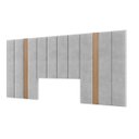 Ver imagem 2 de Cabeceira Estofada para Cama de Casal 275cm Tw195 Dalla Costa - Freijo/linho Cinza Claro