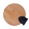 Lixeira Redonda de Metal com Pedal Tampa em Bambu Branca 3l - 5
