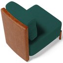 Ver imagem 2 de Poltrona Decorativa Living Pés Madeira Hungria L02 Couríssimo Camel Bouclê Verde - Lyam