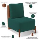 Ver mais imagens de Poltrona Decorativa Living Pés Madeira Hungria L02 Couríssimo Camel Bouclê Verde - Lyam